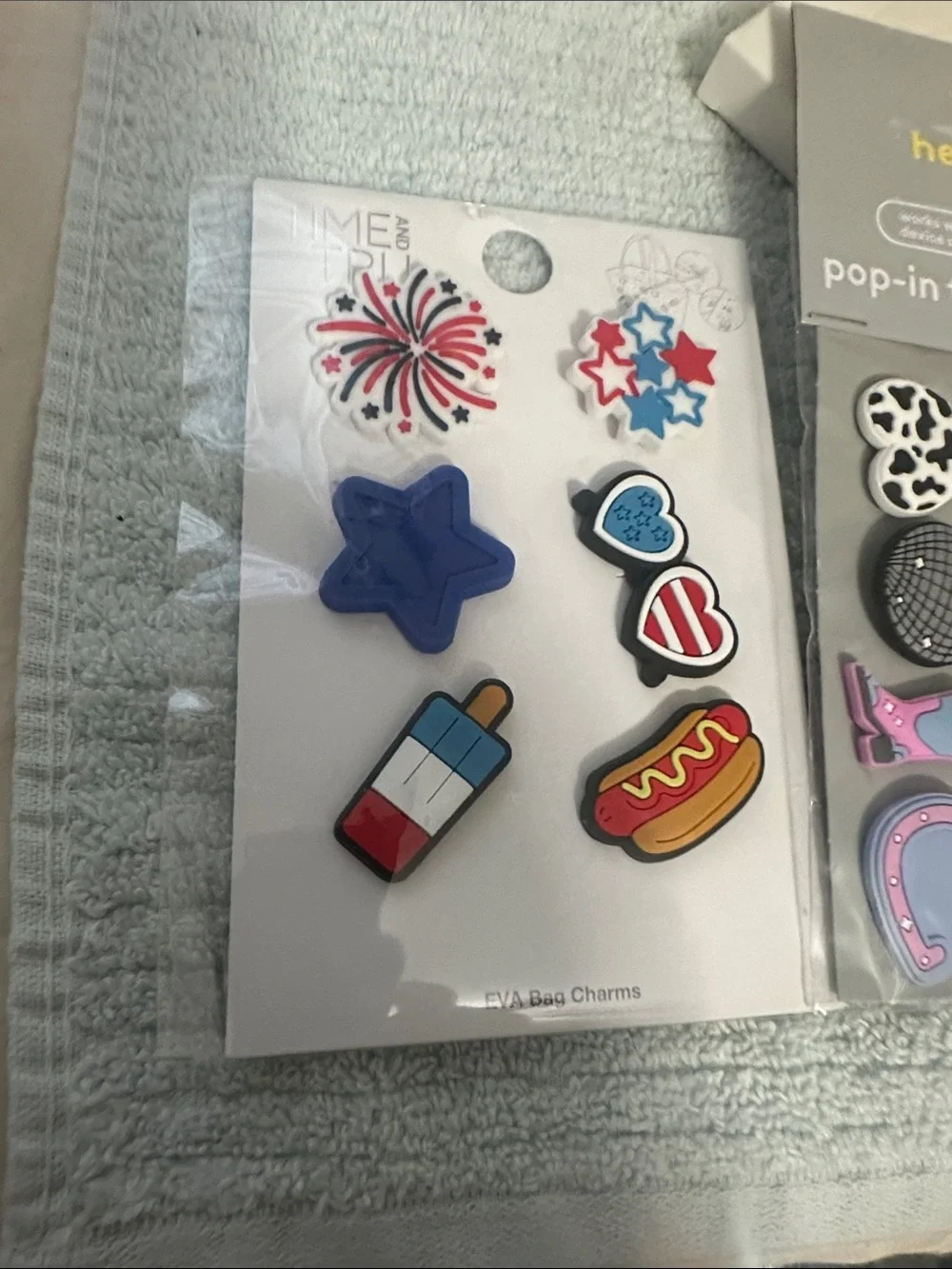 heyday Pop-In Tech Charms Variety Pack with Blue, Red & White Accents 3 sets NWT